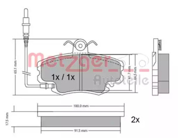 Комплект тормозных колодок METZGER 1170009