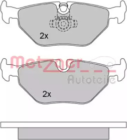 Комплект тормозных колодок, дисковый тормоз METZGER 1170014