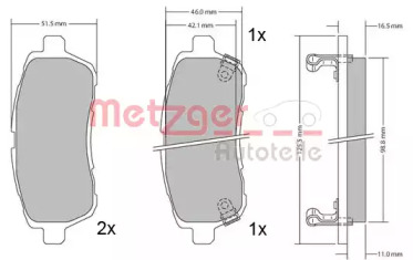 Комплект тормозных колодок METZGER 1170017