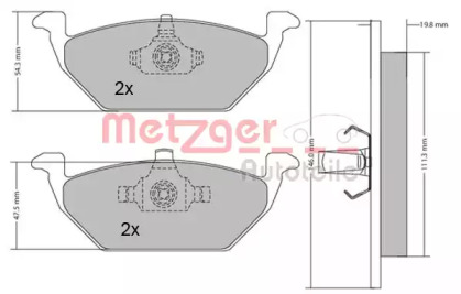 Комплект тормозных колодок METZGER 1170027