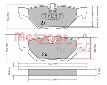 Комплект тормозных колодок METZGER 1170031