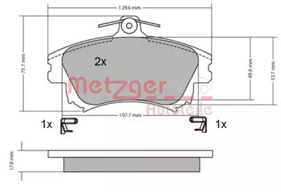 Комплект тормозных колодок METZGER 1170032