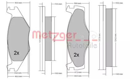 Комплект тормозных колодок METZGER 1170033