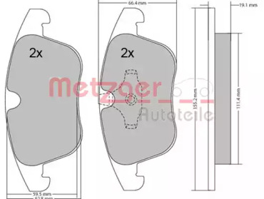 Комплект тормозных колодок METZGER 1170035