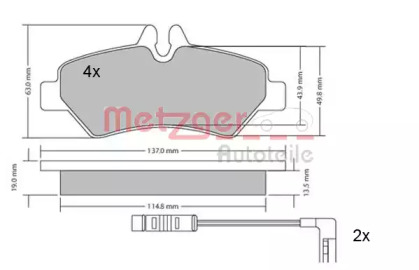 Комплект тормозных колодок METZGER 1170037