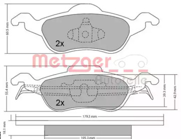 Комплект тормозных колодок METZGER 1170038