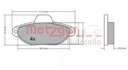 Комплект тормозных колодок METZGER 1170044