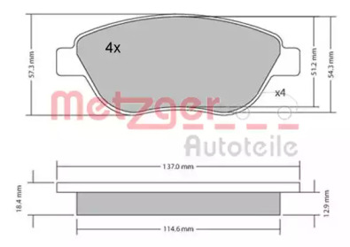 Комплект тормозных колодок METZGER 1170048