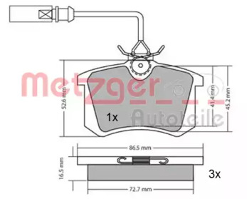 Комплект тормозных колодок METZGER 1170054