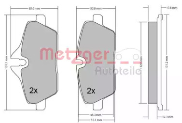 Комплект тормозных колодок METZGER 1170055