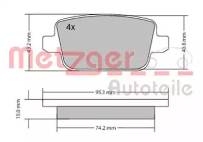 Комплект тормозных колодок METZGER 1170058