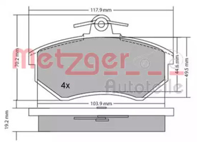 Комплект тормозных колодок METZGER 1170066