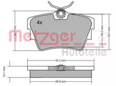 Комплект тормозных колодок METZGER 1170067