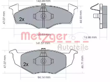 Комплект тормозных колодок METZGER 1170072