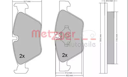 Комплект тормозных колодок METZGER 1170078