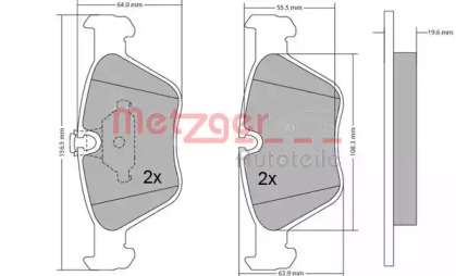 Комплект тормозных колодок METZGER 1170086