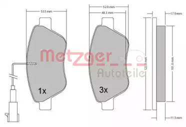 Комплект тормозных колодок METZGER 1170102