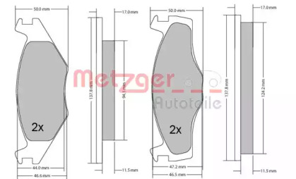 Комплект тормозных колодок METZGER 1170103