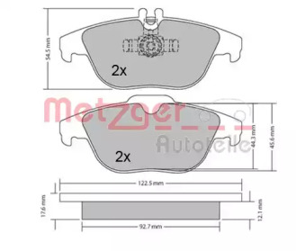 Комплект тормозных колодок METZGER 1170132