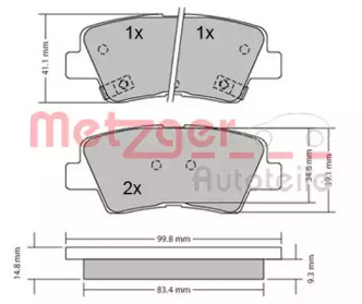 Комплект тормозных колодок METZGER 1170134