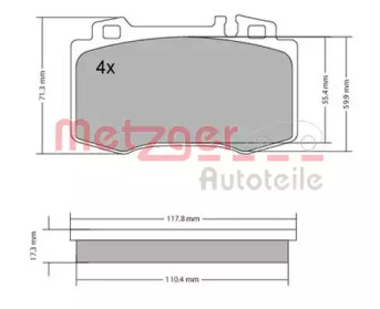 Комплект тормозных колодок METZGER 1170153