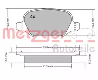 Комплект тормозных колодок METZGER 1170141