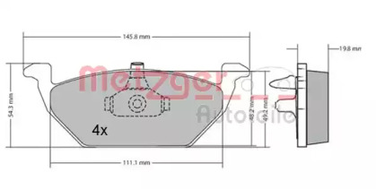 Комплект тормозных колодок METZGER 1170144