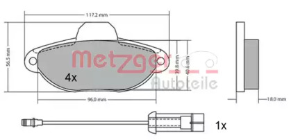 Комплект тормозных колодок METZGER 1170147