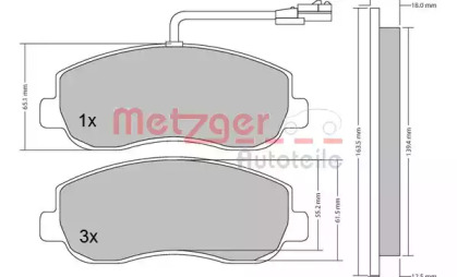 Комплект тормозных колодок METZGER 1170148