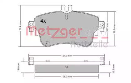 Комплект тормозных колодок METZGER 1170149