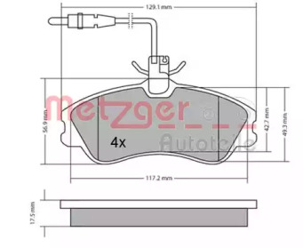 Комплект тормозных колодок METZGER 1170150