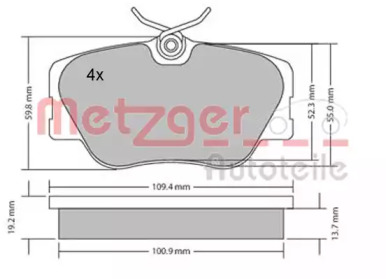 Комплект тормозных колодок METZGER 1170151