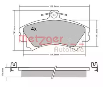 Комплект тормозных колодок METZGER 1170166