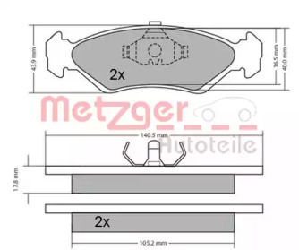 Комплект тормозных колодок METZGER 1170181