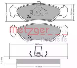 Комплект тормозных колодок METZGER 1170182