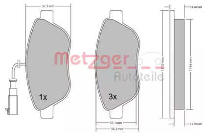 Комплект тормозных колодок METZGER 1170185