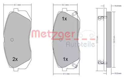 Комплект тормозных колодок METZGER 1170186