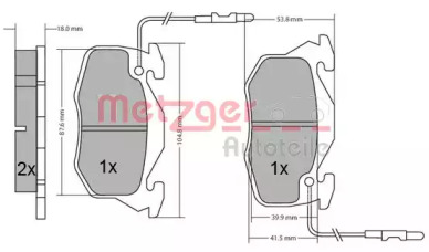 Комплект тормозных колодок METZGER 1170195