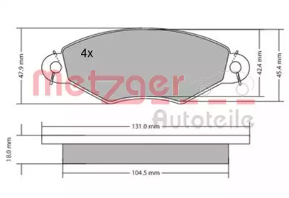 Комплект тормозных колодок METZGER 1170199