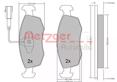 Комплект тормозных колодок METZGER 1170202