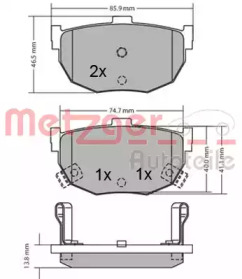 Комплект тормозных колодок METZGER 1170212