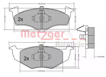 Комплект тормозных колодок METZGER 1170217