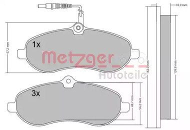 Комплект тормозных колодок METZGER 1170228