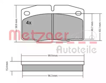 Комплект тормозных колодок METZGER 1170234