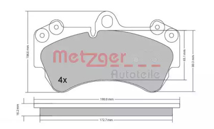 Комплект тормозных колодок METZGER 1170242