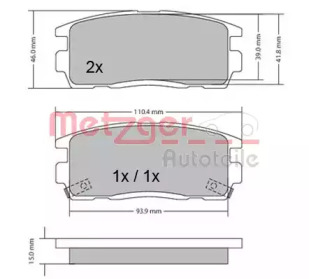 Комплект тормозных колодок METZGER 1170256