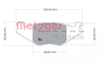 Комплект тормозных колодок METZGER 1170257