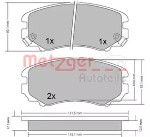 Комплект тормозных колодок METZGER 1170262