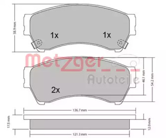 Комплект тормозных колодок METZGER 1170270