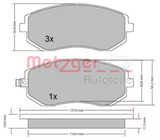 Комплект тормозных колодок METZGER 1170275